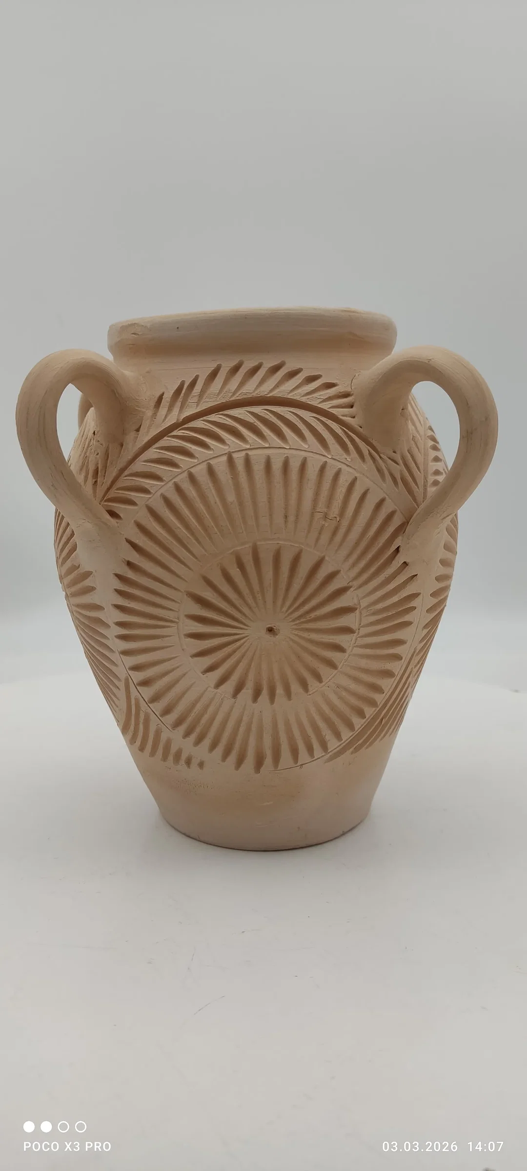 Terrakotta Vase Sonstige Unlasiert Creme | Wie Neu - Bild 1