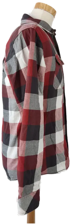 Shine Fashion Herrenhemd rot, schwarz kariert - Gr. M  - Bild 2