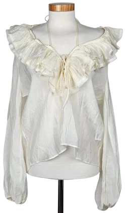 ZARA Damen Bluse, off-weiß - Gr. L - Bild 1