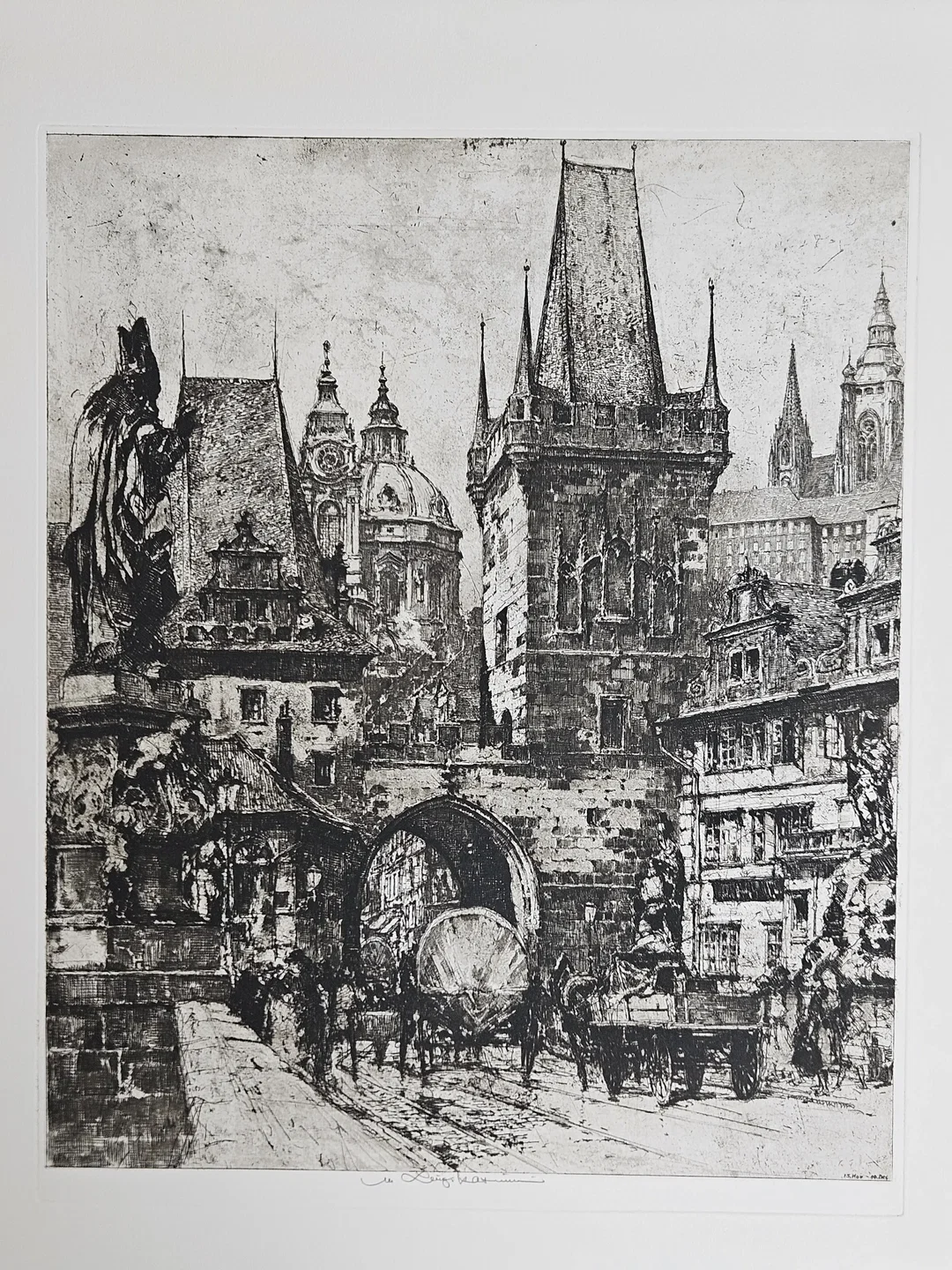 Karlsbrücke Prag - Luigi Kasimir - Radierung  – Bild 2