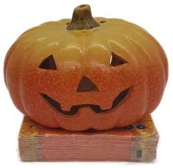 Halloween Set mit Keramik-Kürbis, Schallplatte & Servietten - Bild 3