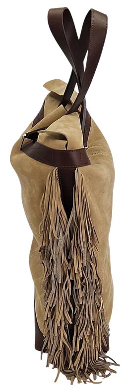 Max V. Koenig Damen Lederhandtasche mit Fransen, braun - Höhe ca. 50 cm  – Vorschau 2