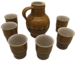 Krug mit 6 Bechern, Keramik, Landhaus, Glühweinset - Bild 2