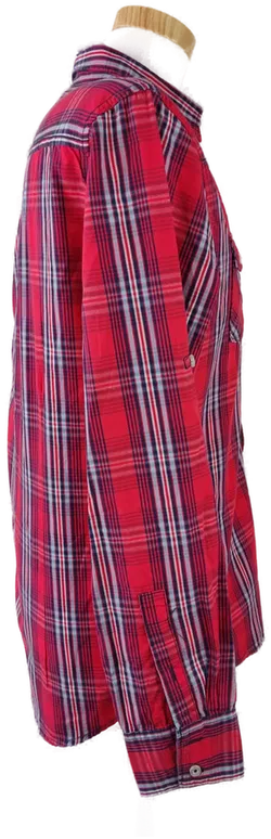 SMOG Herrenhemd Rot, weiß längsgestreift - M (Slim fit) - Bild 2