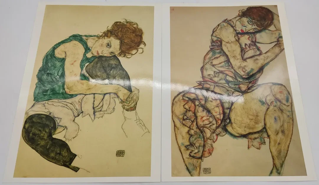 Kunstdruckmappe mit 12 Kunstdrucke 5 von Egon Schiele 4 von Keith Haring – Bild 3