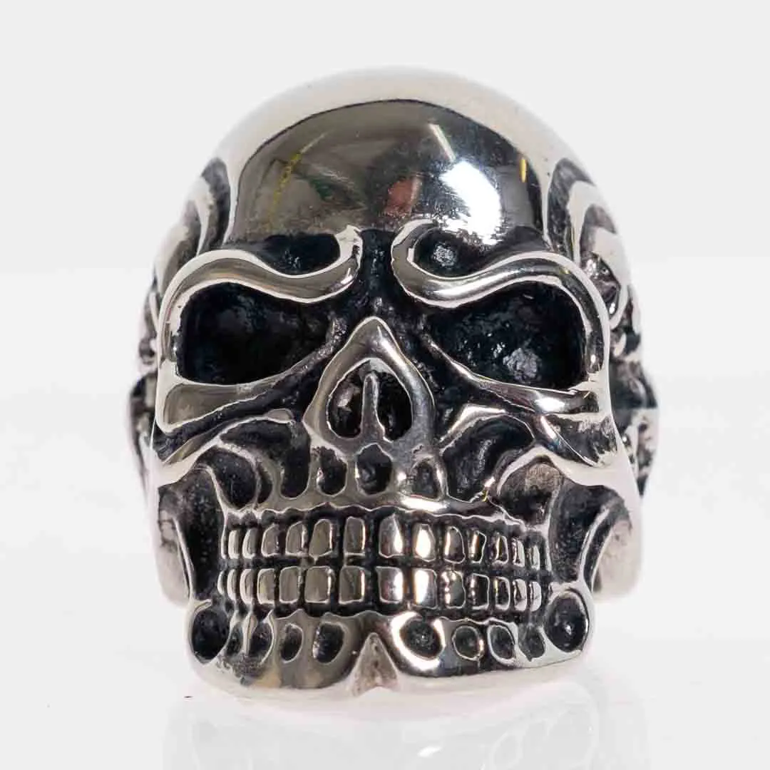 Jewelry We Herrenring  Edelstahl Totenkopf Edelstahlringe, Schwarz Silber Ringgröße 10-11 – Bild 3