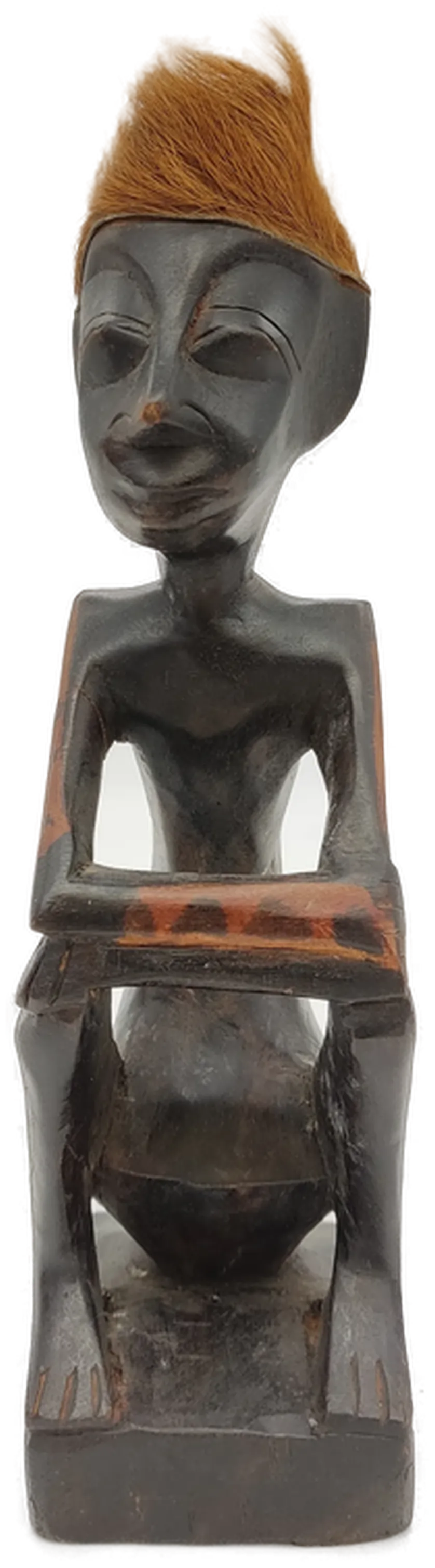 Afrikanische Holzfiguren hockend 2 Stück – Bild 4