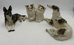 Steffl Fayencen Wien Figuren - Katzen - Windhund - Schäferhund