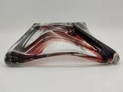 Dekorative Glasschale rot/transparent im Murano-Stil  - Bild 5