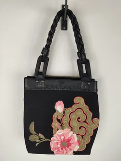 GF FERRE Tote Bag / Shopper, Nylon mit hochwertigen Lederapplikationen und geflochtenen Leder-Trageriemen - Bild 3