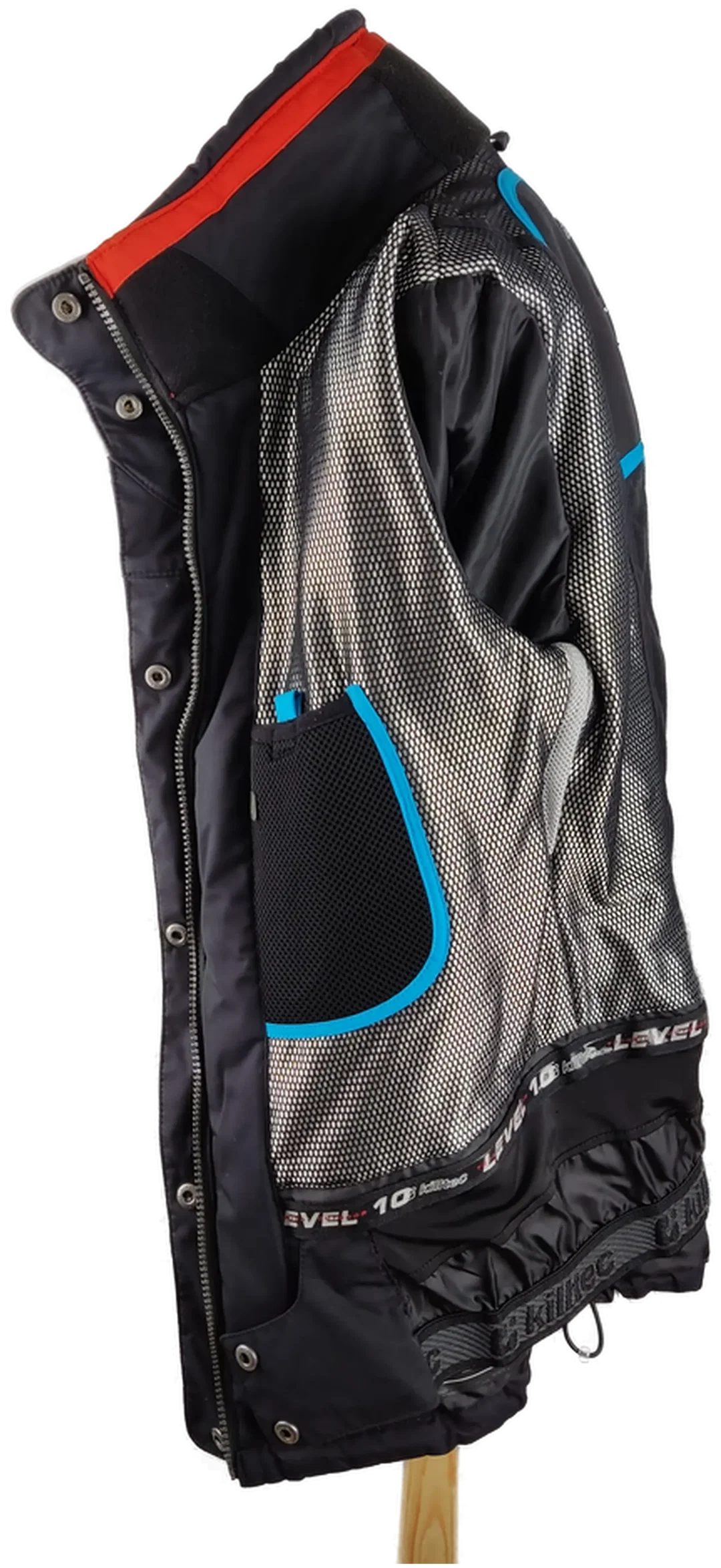 Skijacke 'killtec', mit Zipp, Stehkragen und Kapuze, weiß/schwarz/türkis, Größe 40 – Bild 5