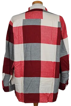 LUIGI Vintage Herren Hemd, rot/weiß/schwarz - Gr. XL  - Bild 3