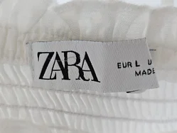 ZARA Damen Leinenkleid, weiß - Gr. L - Bild 4