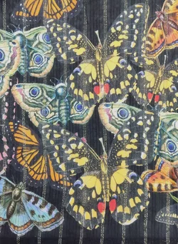 Desigual Damen Maxikleid schwarz mit Schmetterlinge Gr. XL - Bild 4