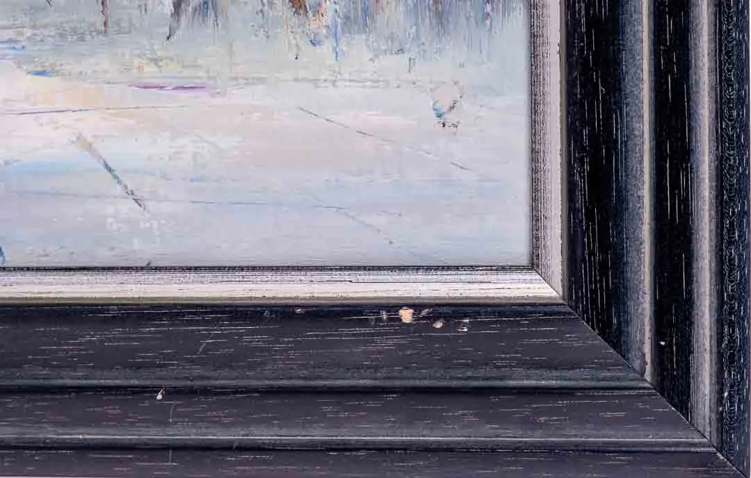 Bild Original Ölgemälde R. Davey Paris Straßenszene Impressionismus Gerahmt 64x54 – Bild 6