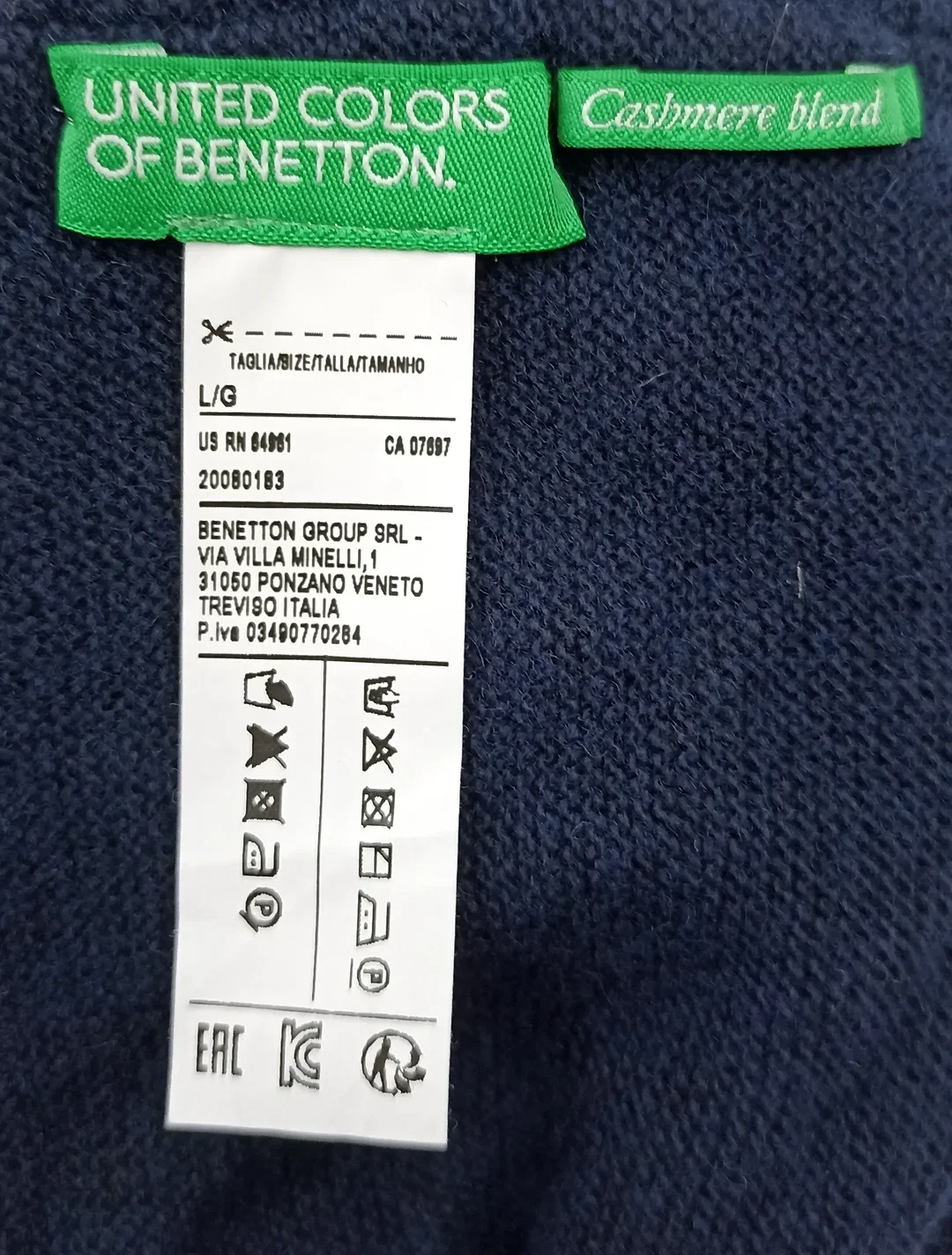 United Colors of Benetton Kindermütze dunkelblau Gr. L/G – Bild 3