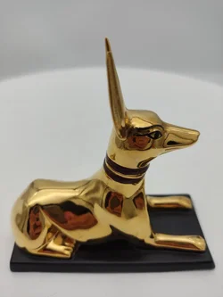 Anubis 'The jackal god' Porzellan & Zertifikat von Franklin Mint | Limitierte Rarität – Vorschau 3