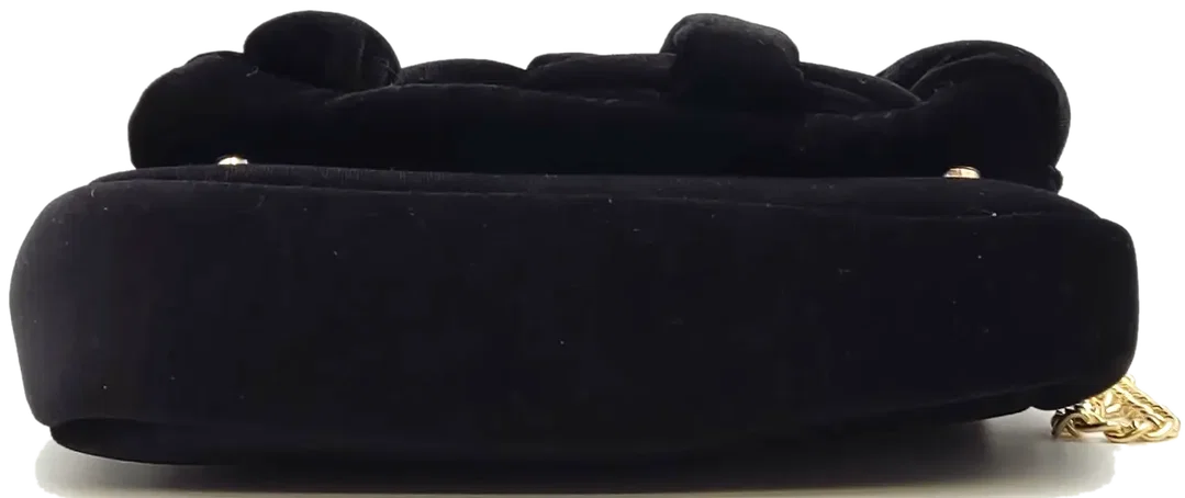 ONLY Samthandtasche schwarz mit geflochtenem Muster  – Bild 4