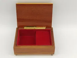  Mid Century aufziehbare Schmuckschatulle aus Holz - Bild 3