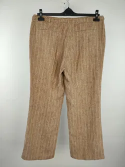 Esprit Damen Leinenhose braun gestreift - 42 / XL - Bild 2