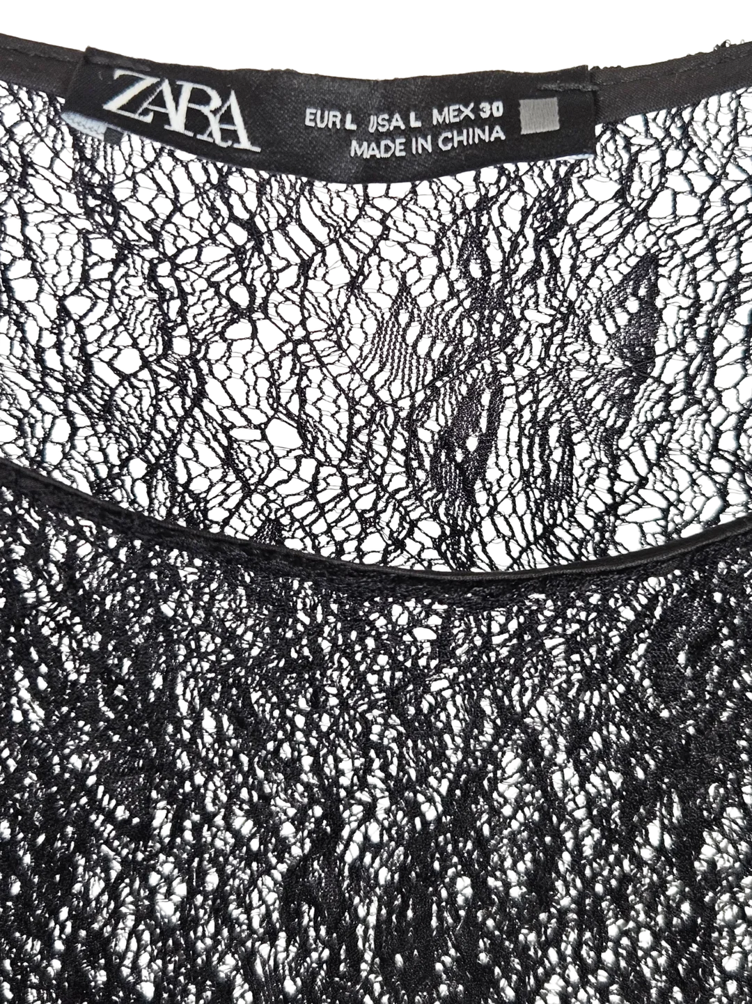 ZARA Damen Maxikleid mit Spitze, schwarz - Gr. L – Bild 5