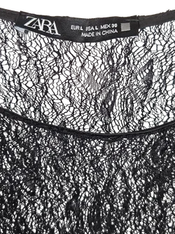 ZARA Damen Maxikleid mit Spitze, schwarz - Gr. L – Vorschau 5
