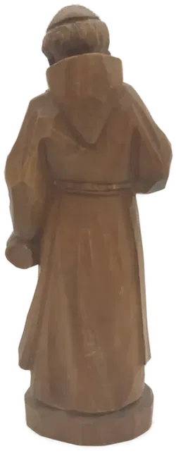 Handgeschnitzte Mönchsfigur aus Holz, ca. 22 cm - Bild 2