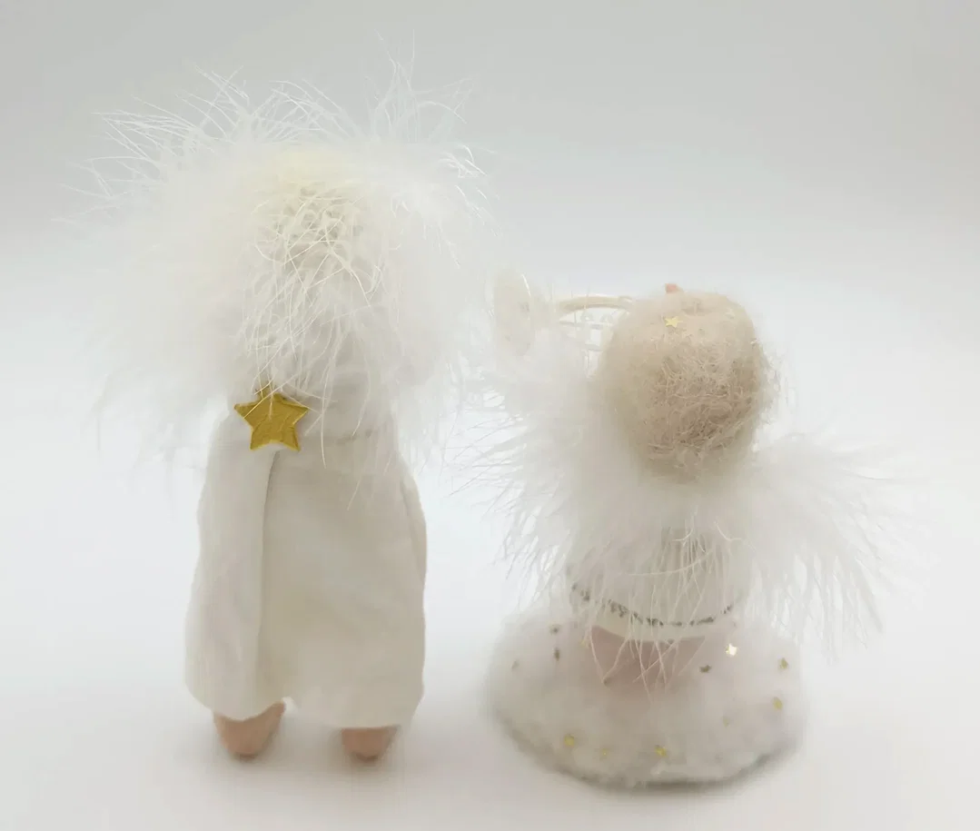 2er-Set Vintage-Engelfiguren im Stil von Ellie Riehl – Bild 2