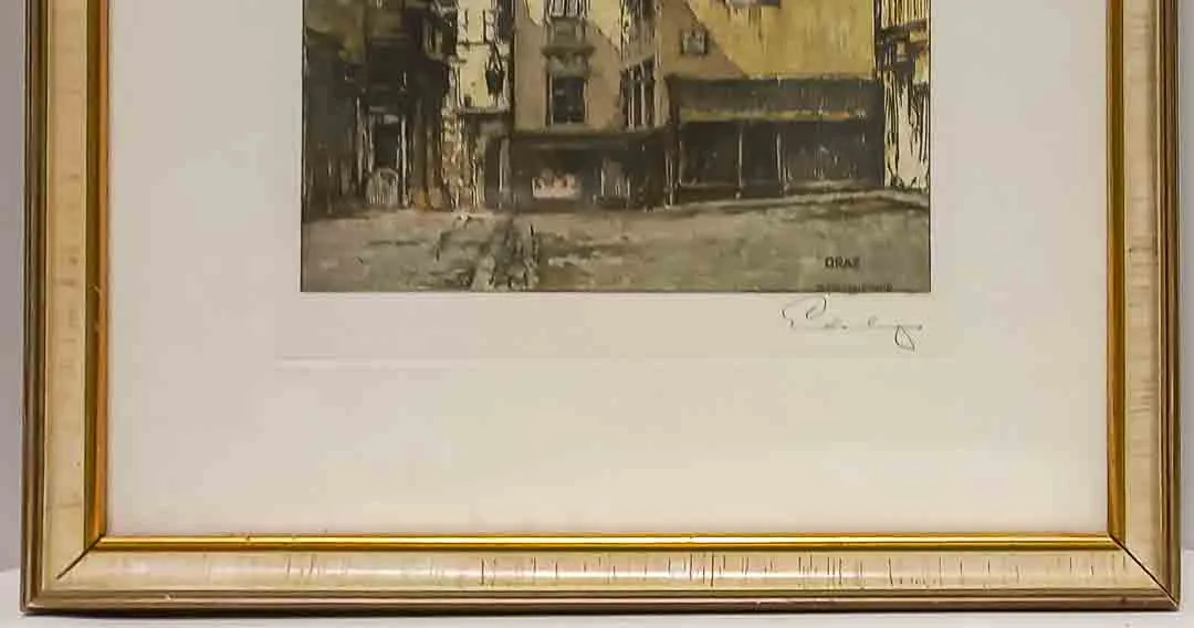 Lukas Eidenberger: Original-Farbradierung "Graz" – Signiert – Bild 3