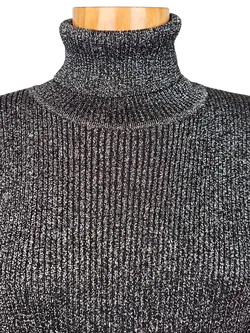 Olsen Damen Rollkragen Shirt, schwarz/silber - Gr. XXL  - Bild 4