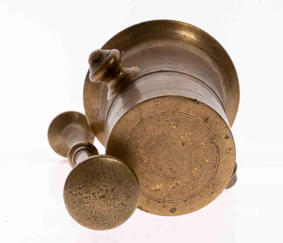 Vintage Apotheker Messing Mörser mit Stößel – Bild 2
