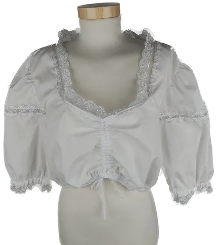 Dirndlbluse 'Emilia Lay', weiß mit Rüschen, Größe 46 - Bild 1
