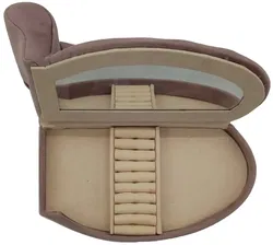 Schmuckkästchen mit Spiegel in Diwan-Form aus Samt in rosa - Bild 6