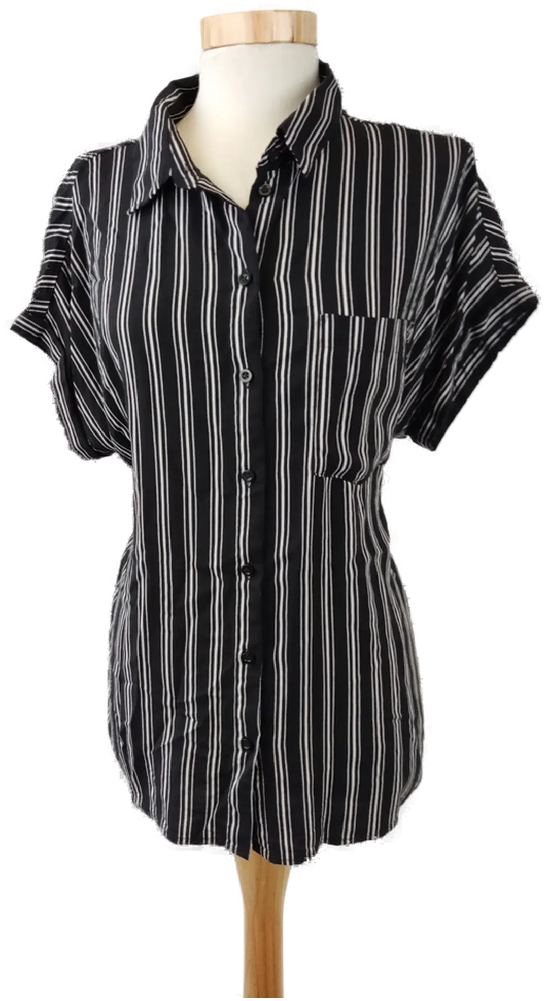 Yessica Damenbluse schwarz, weiß längsgestreift - Gr. L  - Bild 4