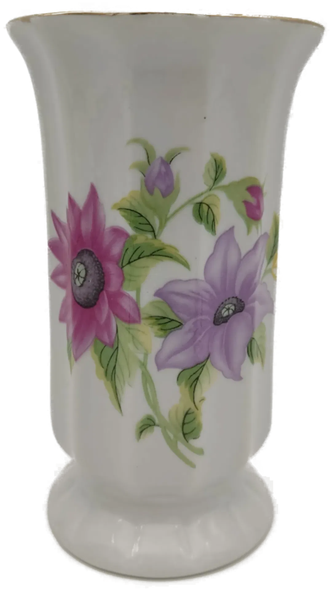 Porzellan - Vase mit Blumendekor - Bild 4
