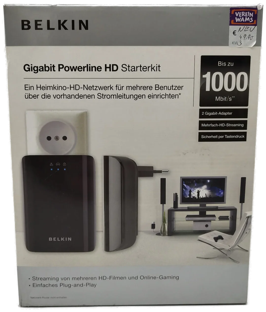 BELKIN Gigabit Powerline HD Starterkit - Originalverpackt - Bild 4