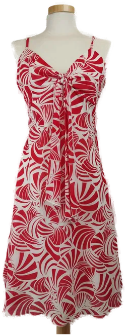 Yokoo Damen Sommerkleid midi  rot-weiß gemustert - M / 38 - Bild 1