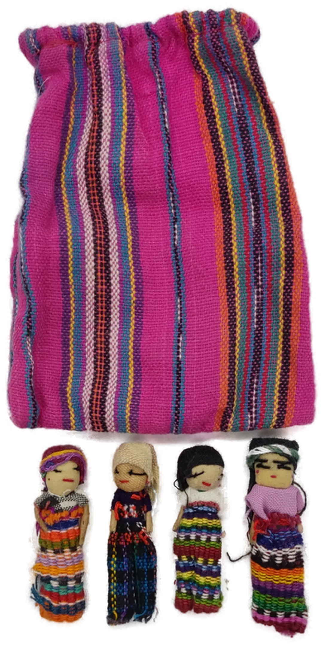  Sorgenpüppchen im Säckchen groß, 4 Stück - Bild 1