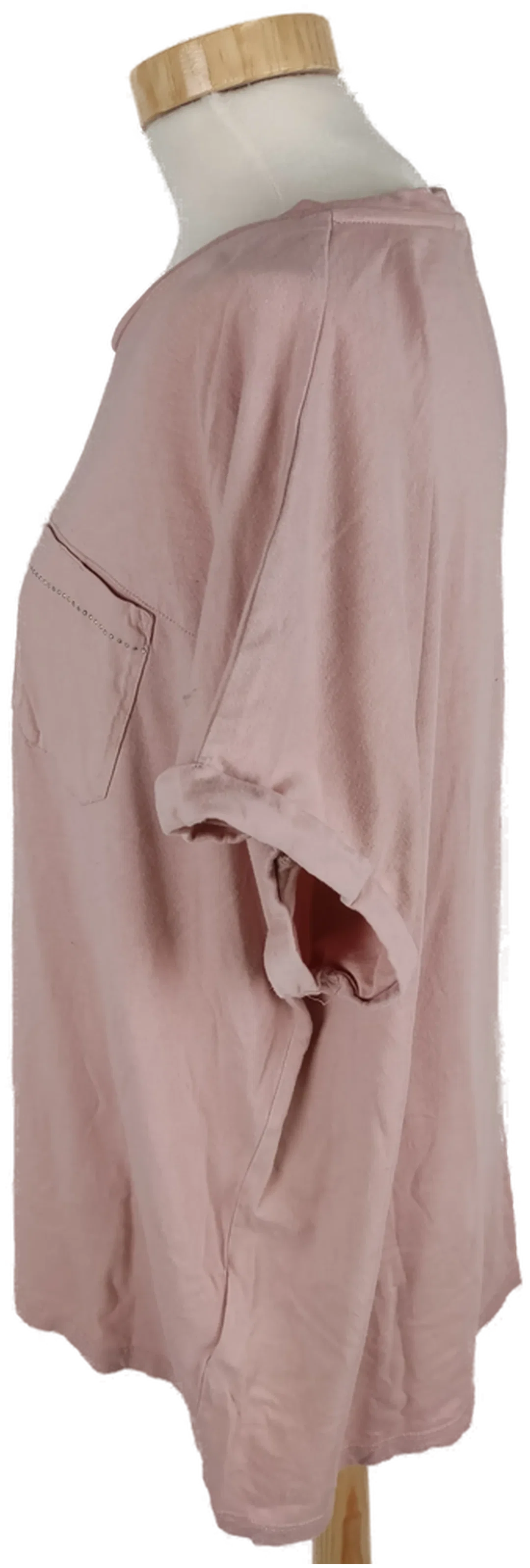 Yessica Damen T-Shirt XL altrosa, Brusttasche, kurzer Arm – Bild 3
