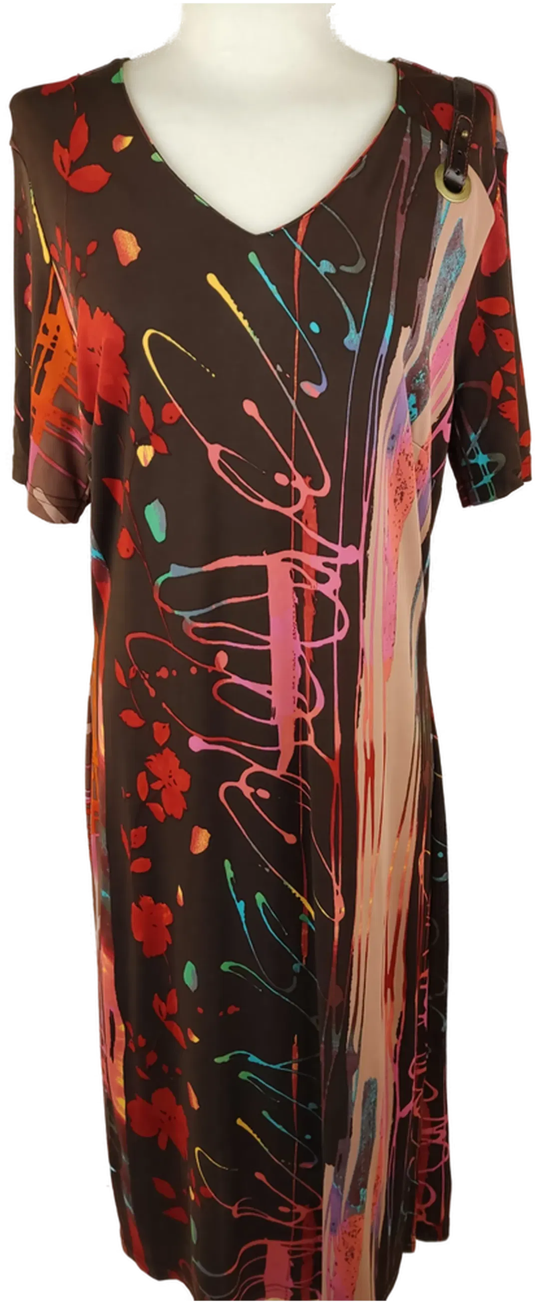 FLAMM Midikleid bunt gemuster - XL/42 - Bild 1