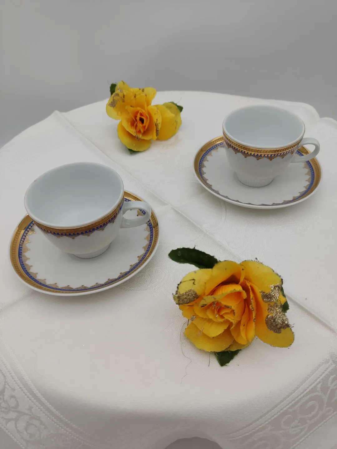 Kaffeegeschirr 2er Colditz Porzellan Kobalt mit Gold | DDR/GDR-Rarität – Bild 4