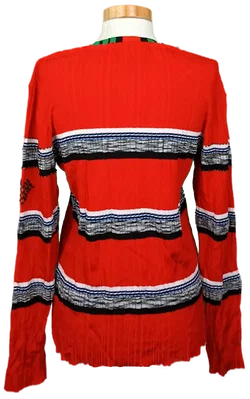 Desigual Damen Pullover rot mit Glasperlen gemustert  Gr. M - Bild 2