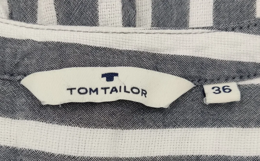 Tom Tailor Damenbluse grau-weiß gestreift - Gr. 36 – Bild 4