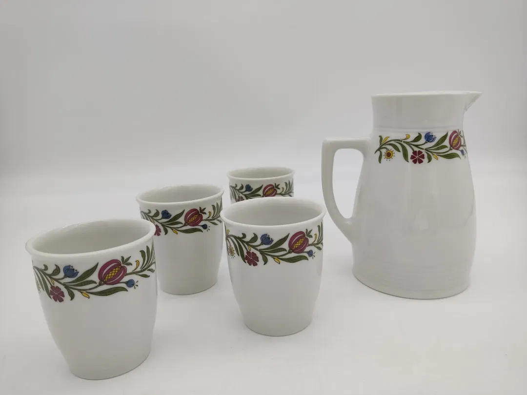 5 teiliges Lilien Porzellan Glühwein Set - Bild 1