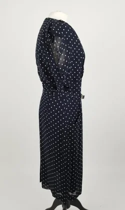 René Lezard Polkadot Midikleid - Gr. 38 / 100% Viskose - Bild 2