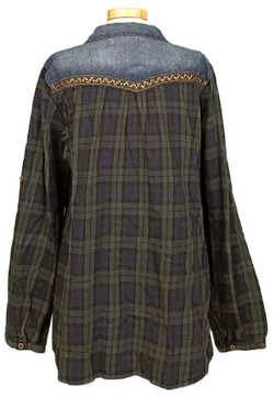 Desigual Damen Bluse blau/grün gemustert Gr. XXL - Bild 2