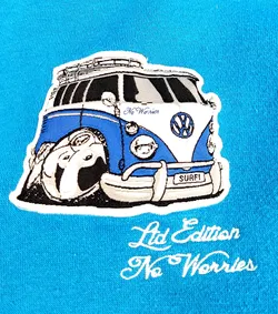 No Worries Surf Co Herren Hoodie hellblau - Gr. S - Bild 7