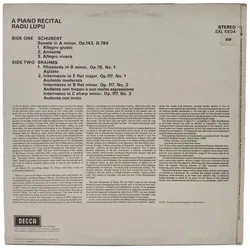 Vinyl LP - Radu Lupu - Schubert, Brahms - Piano - Bild 2