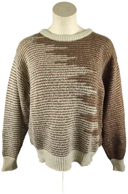 Damenpullover Größe 40 in Beige-Braun | Winterlicher Strick