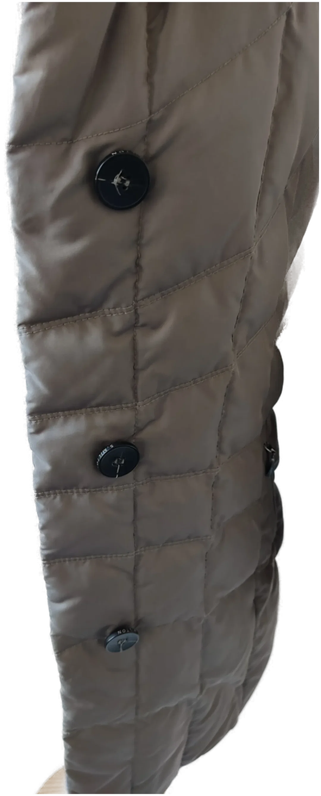 S.Milton, Luxuriöse echte Daunenjacke, erdfarben, verdeckte Knopfleiste, Damen - Gr.40 – Bild 4